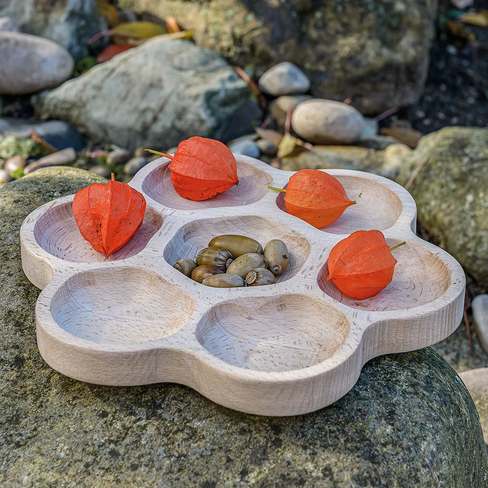 Wooden Flower Sorting Tray | Eco-Friendly Math & Loose Parts Play Tool