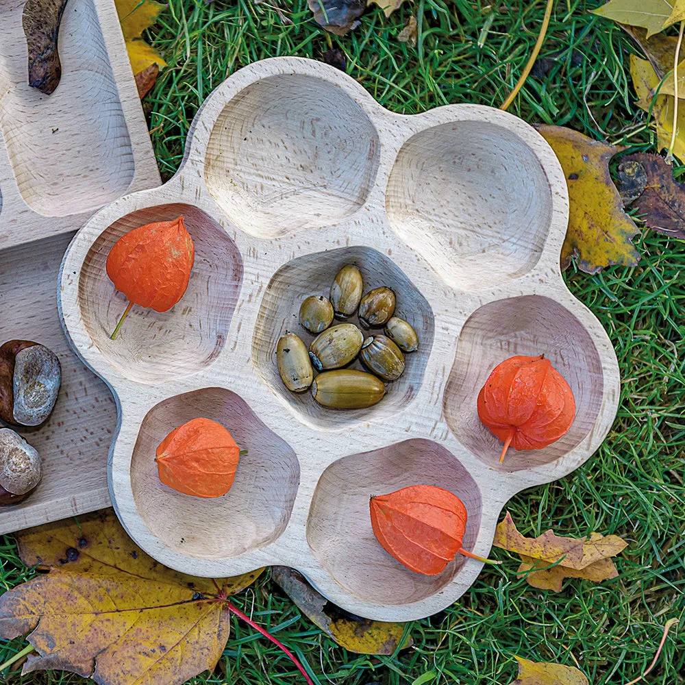 Wooden Flower Sorting Tray | Eco-Friendly Math & Loose Parts Play Tool