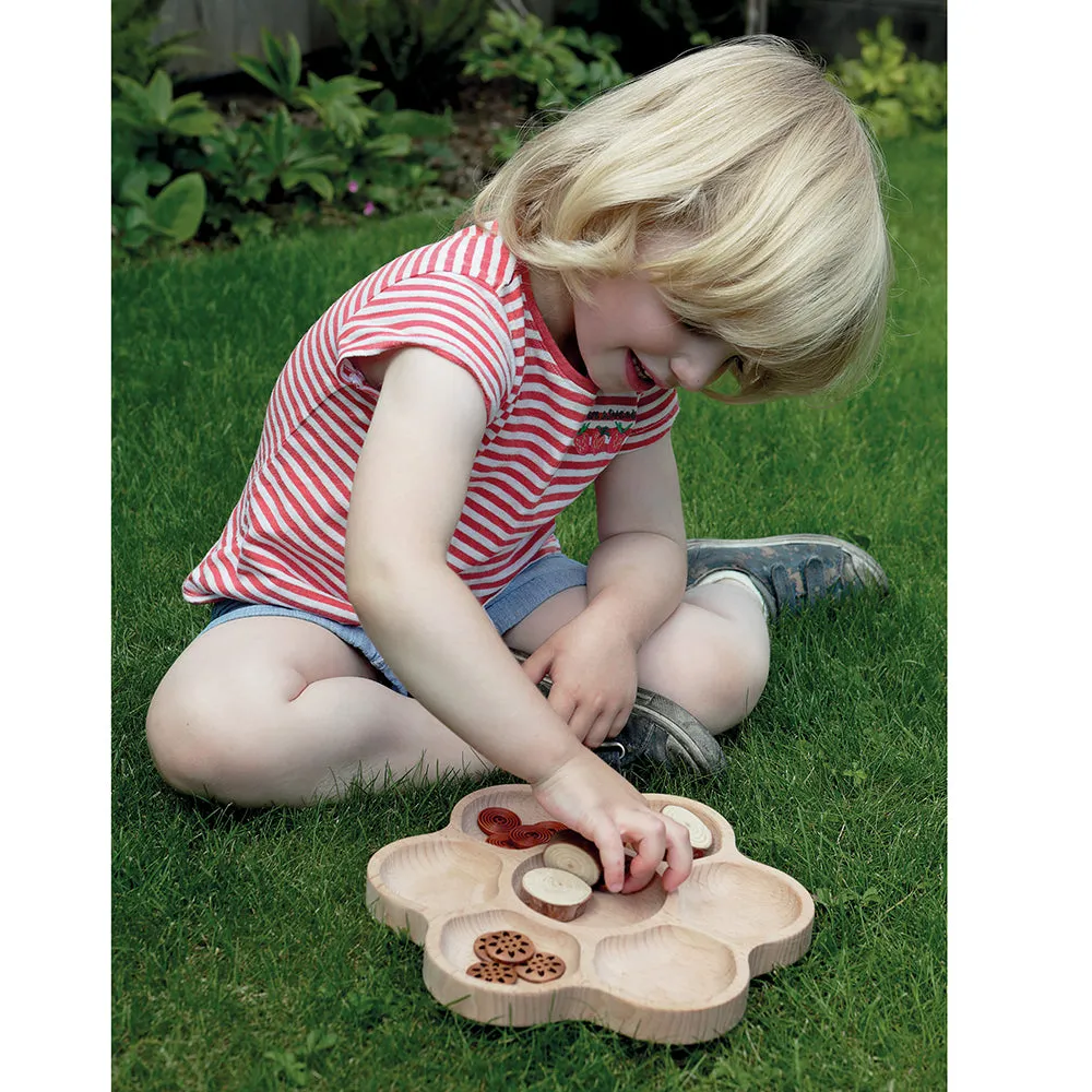 Wooden Flower Sorting Tray | Eco-Friendly Math & Loose Parts Play Tool