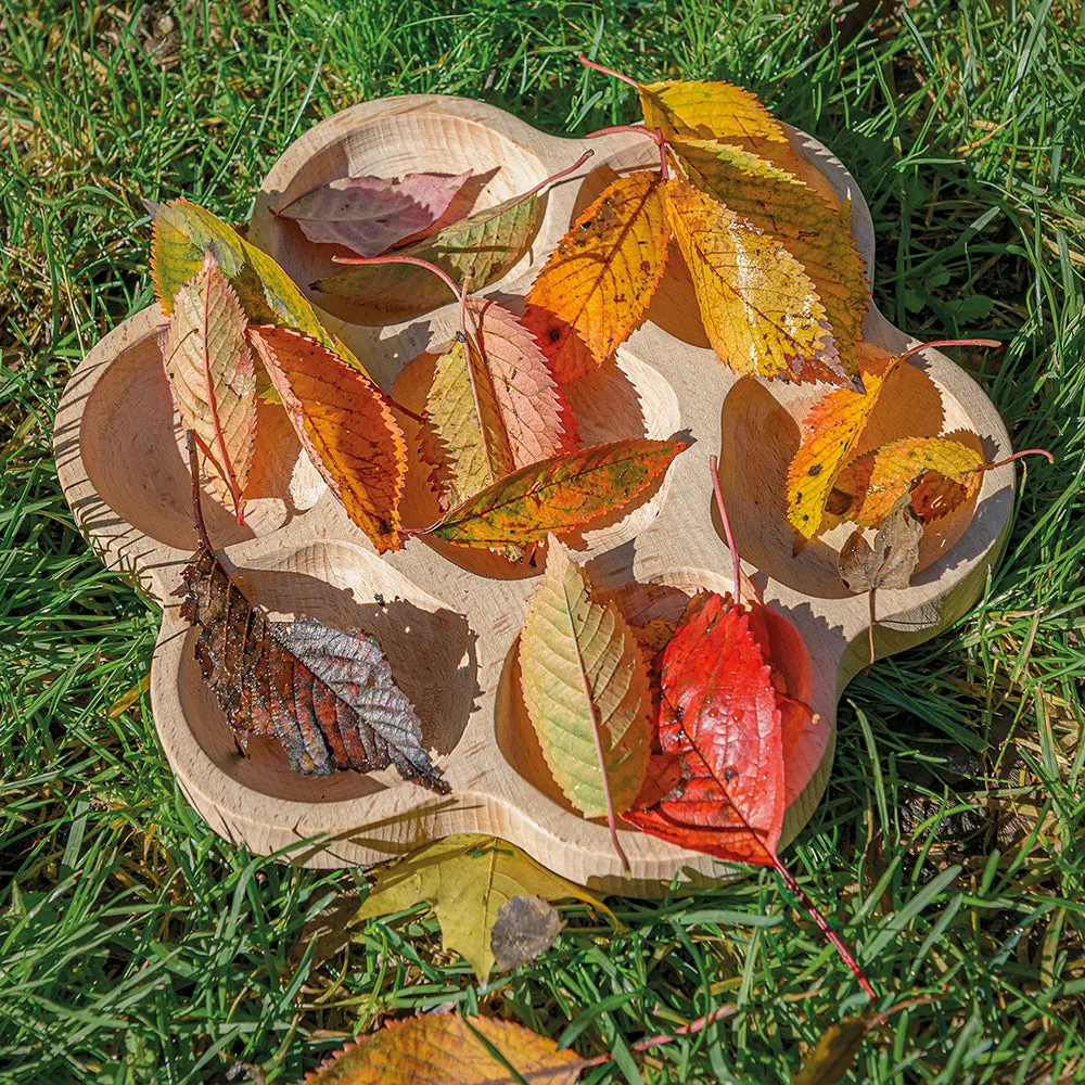 Wooden Flower Sorting Tray | Eco-Friendly Math & Loose Parts Play Tool