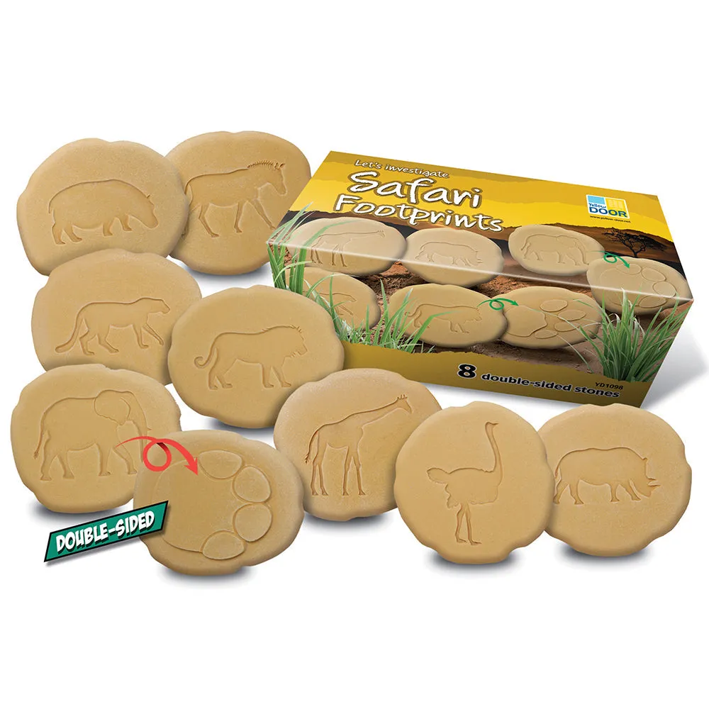 Yellow Door® Let's Investigate Safari Footprints Double-Sided Animal Stones