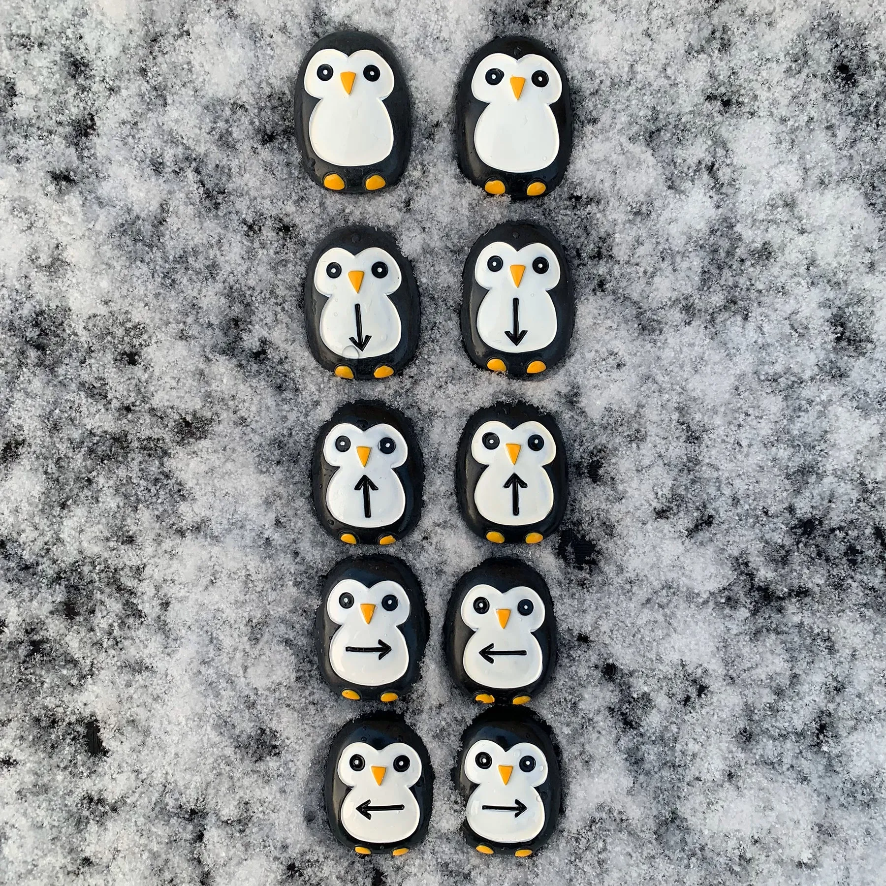 Yellow Door Pre-Coding Penguin Stones - Tactile Learning Set of 18