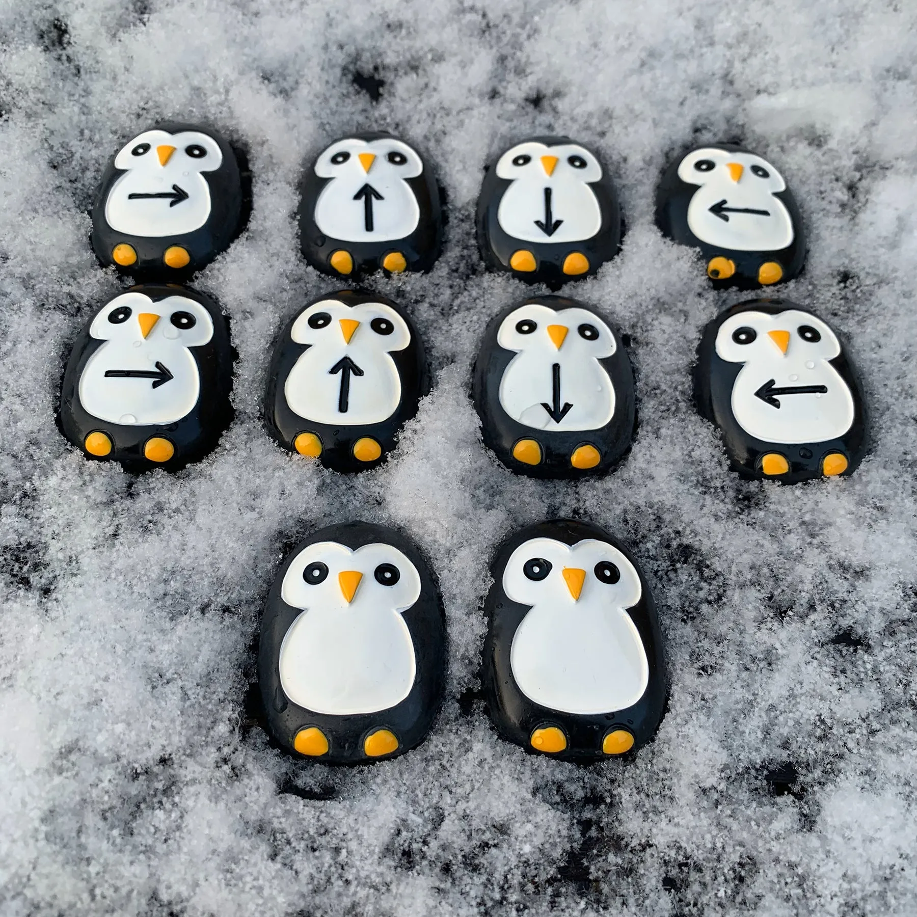 Yellow Door Pre-Coding Penguin Stones - Tactile Learning Set of 18