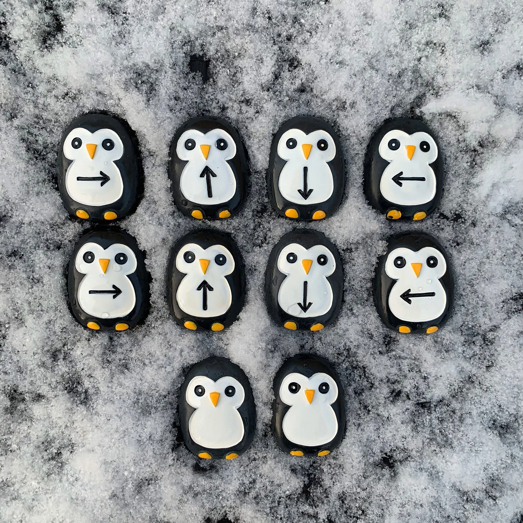 Yellow Door Pre-Coding Penguin Stones - Tactile Learning Set of 18