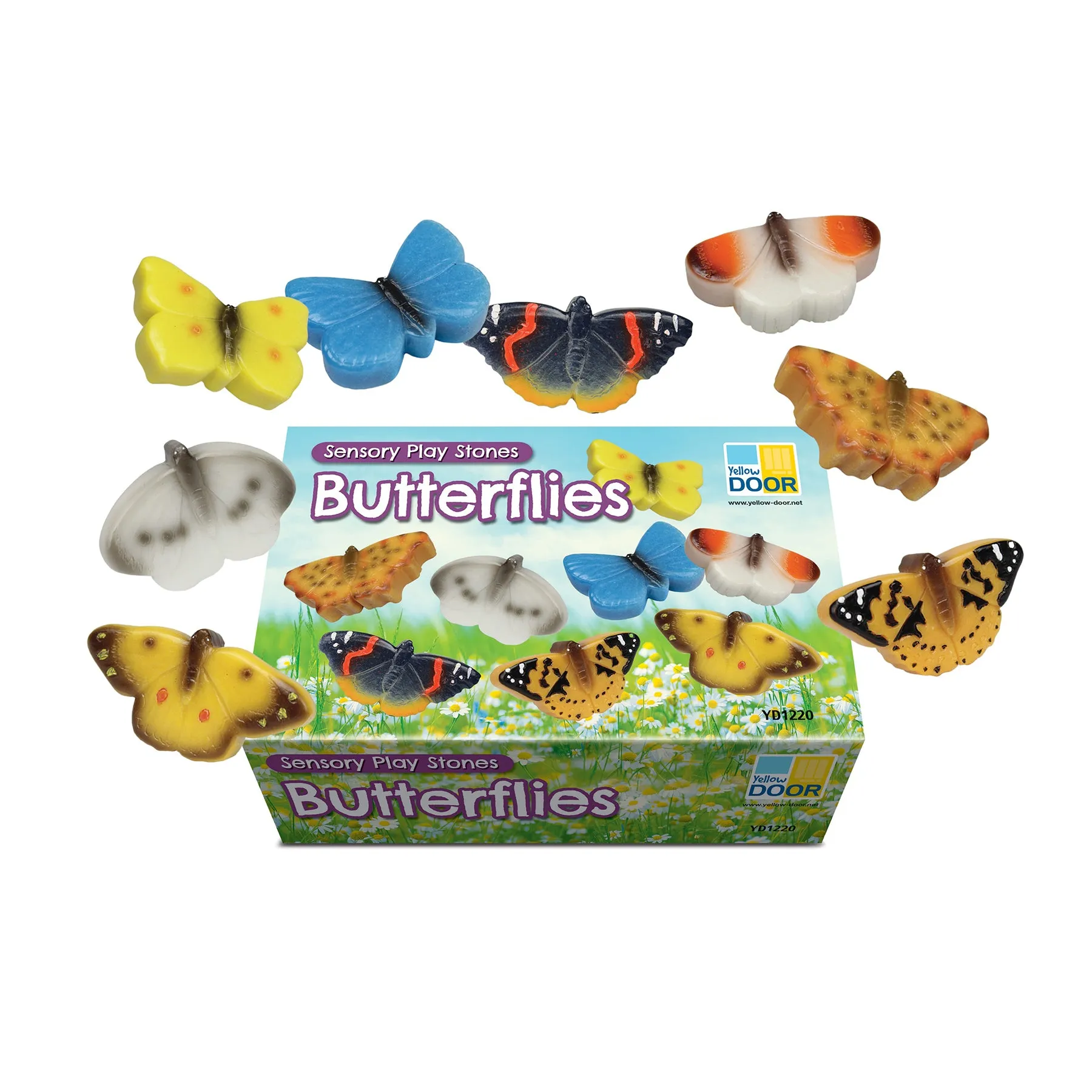 Yellow Door Sensory Play Stone Butterflies - Set of 8