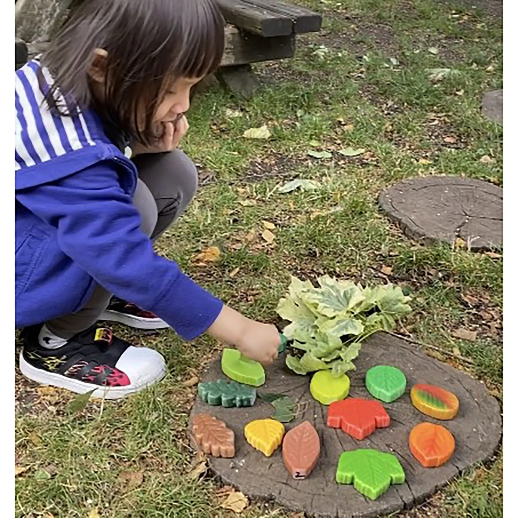 Yellow Door Sensory Play Stones - Autumn Leaves Collection, Set of 12