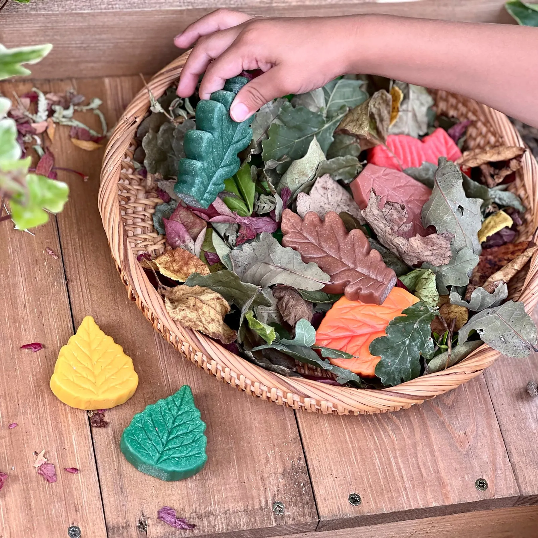 Yellow Door Sensory Play Stones - Autumn Leaves Collection, Set of 12