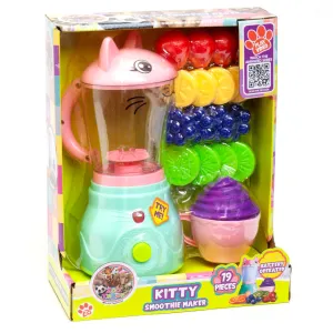 Zoo Troop Kitty Smoothie Maker - 19-Piece Animal-Themed Kitchen Playset for Ages 2 